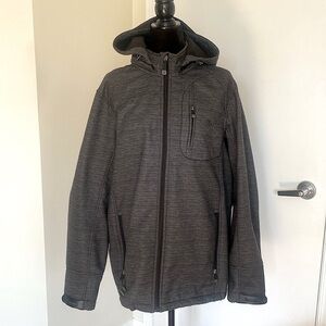 POINT-ZERO light weight Charcoal Fall Jacket with removable hoodie. Size X-Large